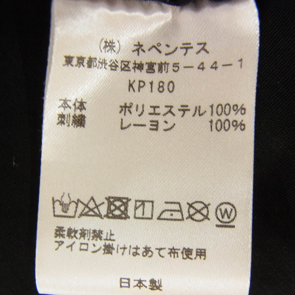 Needles ニードルス 22SS KP180 S/S WORK SHIRT Poly Cloth パピヨン刺繍 半袖 ワークシャツ ブラック系 XL【中古】