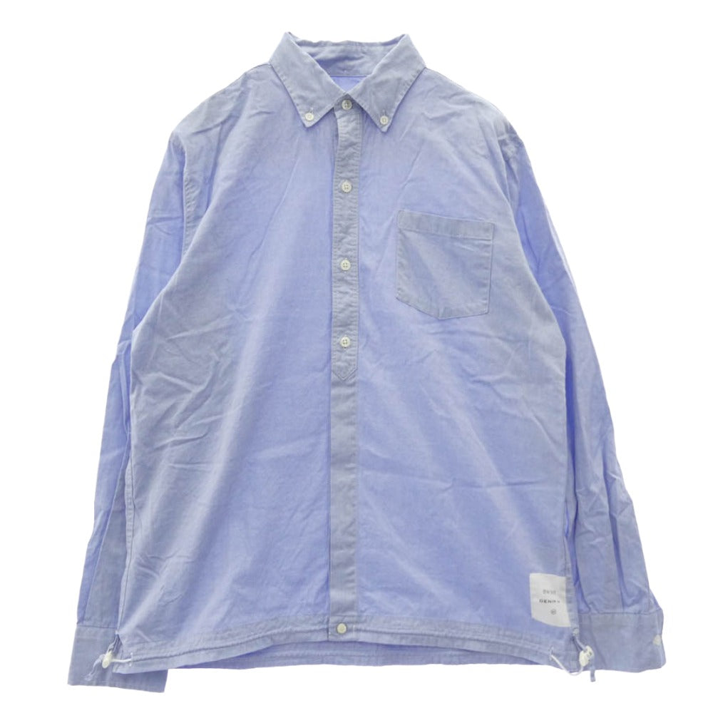 VANQUISH ヴァンキッシュ DENIM BY VANQUISH デニムバイヴァンキッシュ 裾ドローコード 長袖 ボタンダウン BD コーチ シャツ ライトブルー系 M【中古】