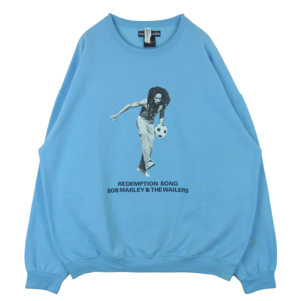 WACKO MARIA ワコマリア ONE LOVE BOB MARLEY ワンラブ ボブマーリー スウェット トレーナー ライトブルー系 2XL【中古】