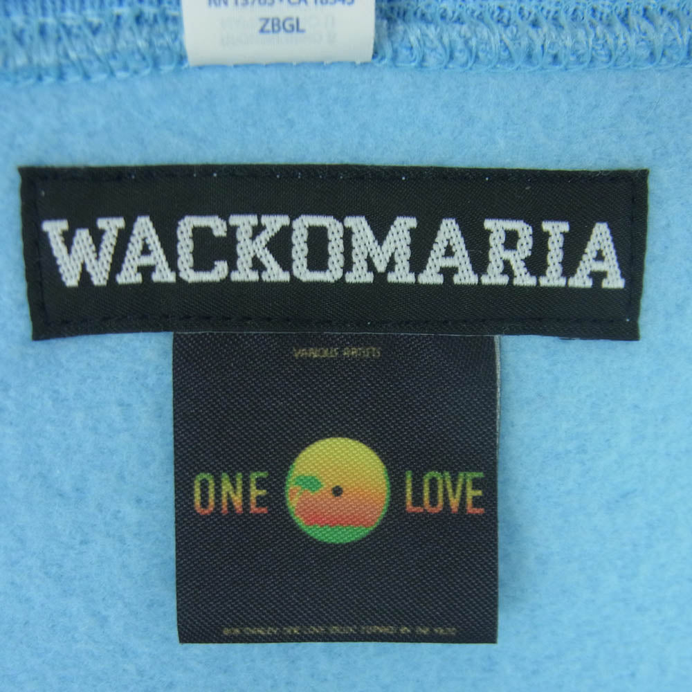 WACKO MARIA ワコマリア ONE LOVE BOB MARLEY ワンラブ ボブマーリー スウェット トレーナー ライトブルー系 2XL【中古】