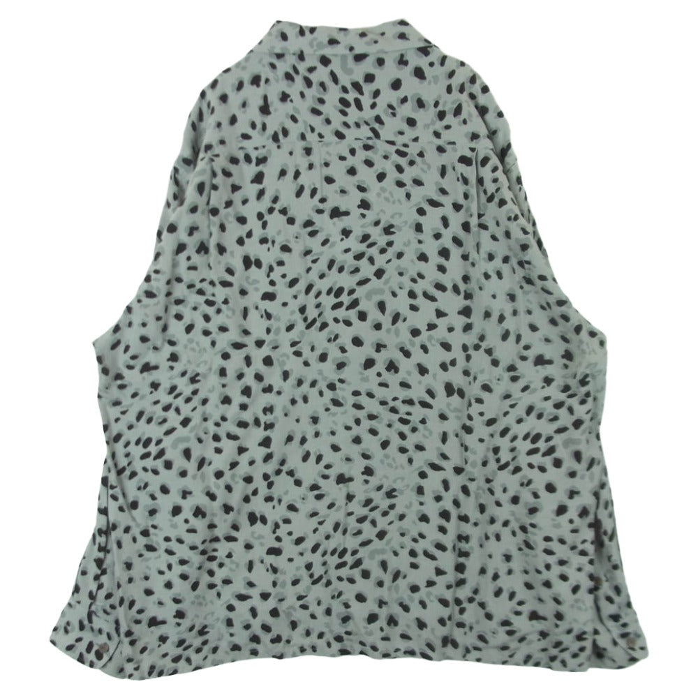 WACKO MARIA ワコマリア LEOPARD OPEN COLLAR SHIRTS レオパード柄 ダルメシアン オープンカラー 長袖 シャツ グレー系 ブラック系 XL【中古】