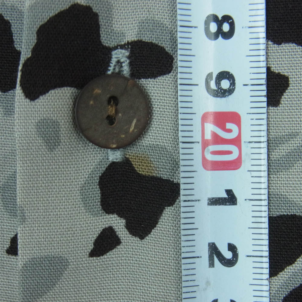WACKO MARIA ワコマリア LEOPARD OPEN COLLAR SHIRTS レオパード柄 ダルメシアン オープンカラー 長袖 シャツ グレー系 ブラック系 XL【中古】