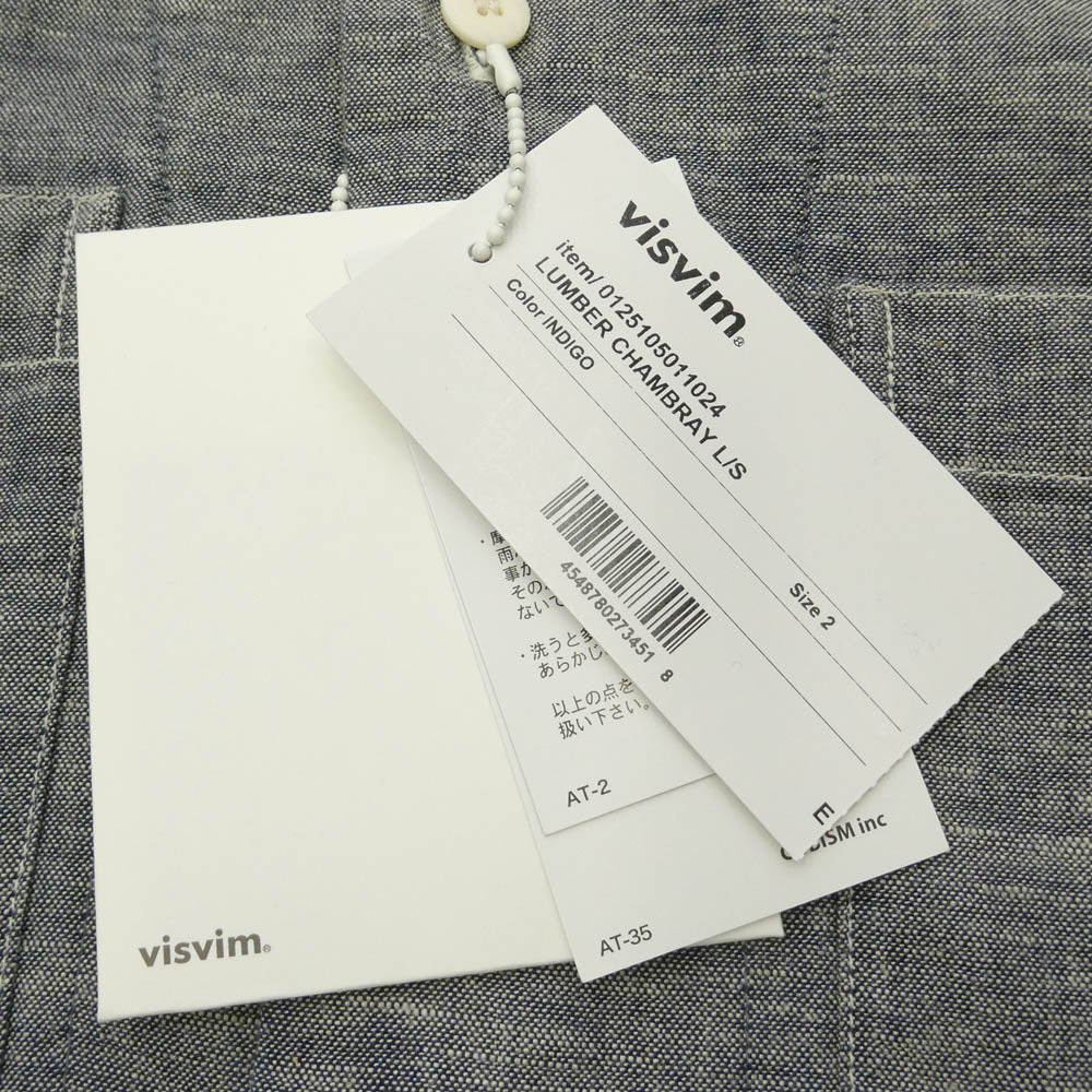 VISVIM ビズビム 25SS 0125105011024 LUMBER CHAMBRAY L/S ランバー シャンブレー 長袖 シャツ ネイビー系 2【中古】
