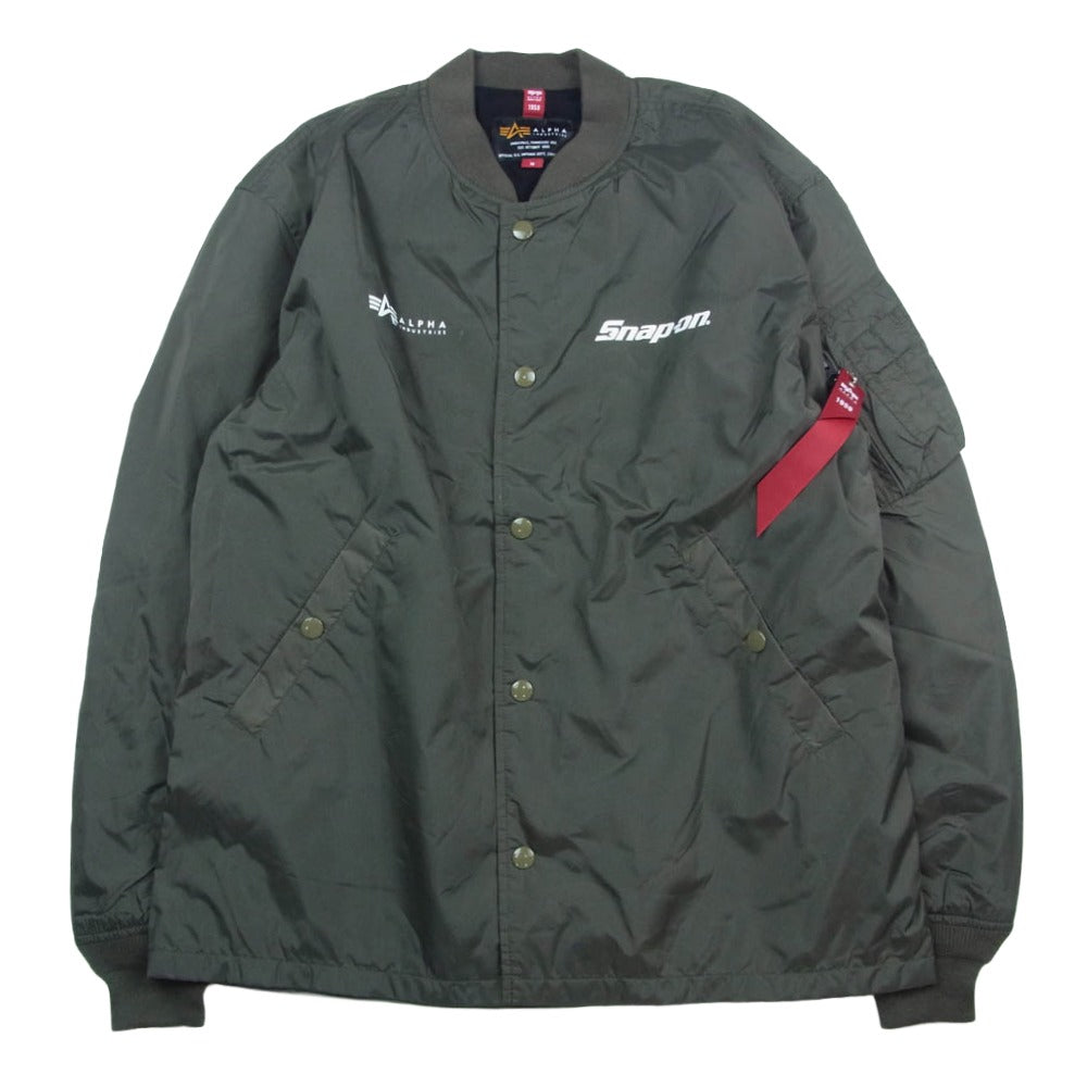ALPHA アルファ x SNAP-ON スナップオン ナイロン スナップボタン ジャケット ブルゾン カーキ系 M【中古】