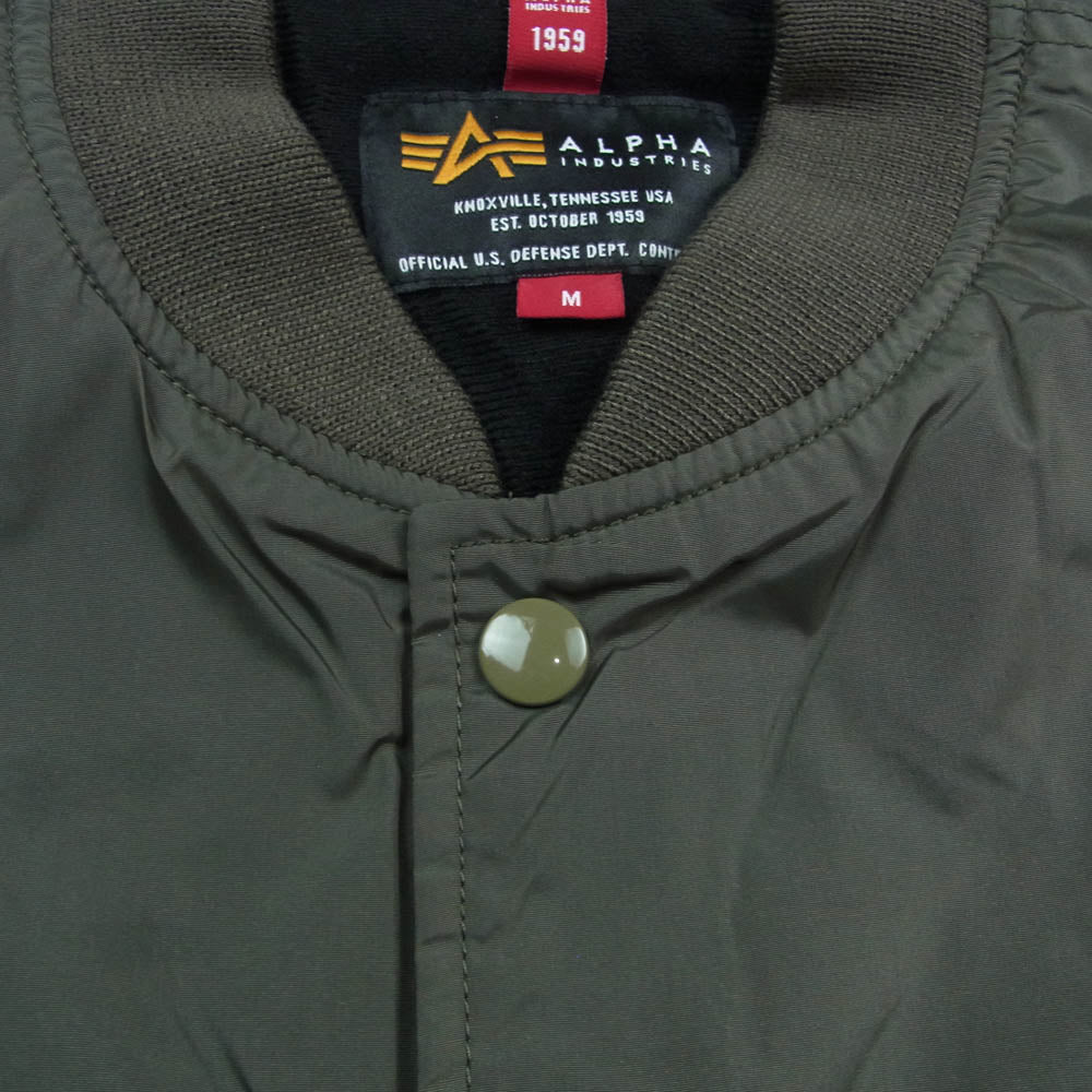 ALPHA アルファ x SNAP-ON スナップオン ナイロン スナップボタン ジャケット ブルゾン カーキ系 M【中古】