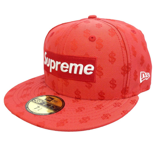 Supreme シュプリーム NEW ERA ニューエラ 18SS x New Era ニューエラ Monogram Box Logo モノグラム ボックスロゴ キャップ 帽子 レッド系 57.7cm【中古】
