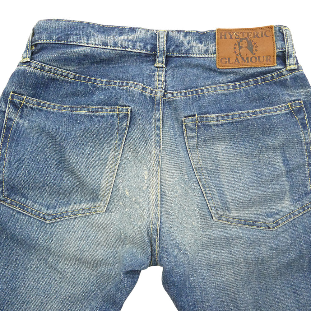 HYSTERIC GLAMOUR ヒステリックグラマー 24SS 0241AP10 RSM加工 スタッズ ボタンフライ スリムストレート ジーンズ デニムパンツ インディゴブルー系 28【中古】