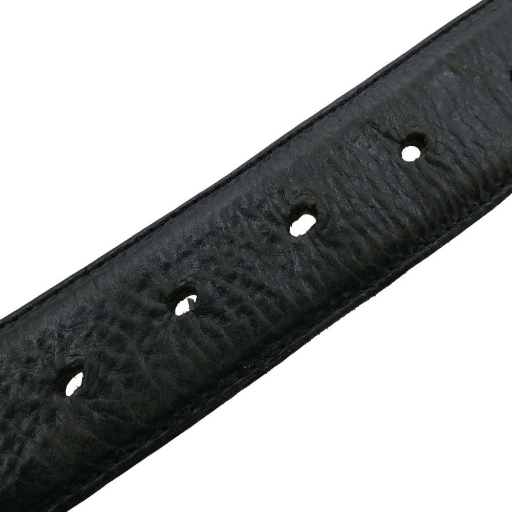 CHROME HEARTS クロムハーツ（原本無） OLD BUCKL OVAL STAR 1.5 オールド クラシックオーバル スター バックル レザー ストラップ ベルト ブラック系 36【中古】
