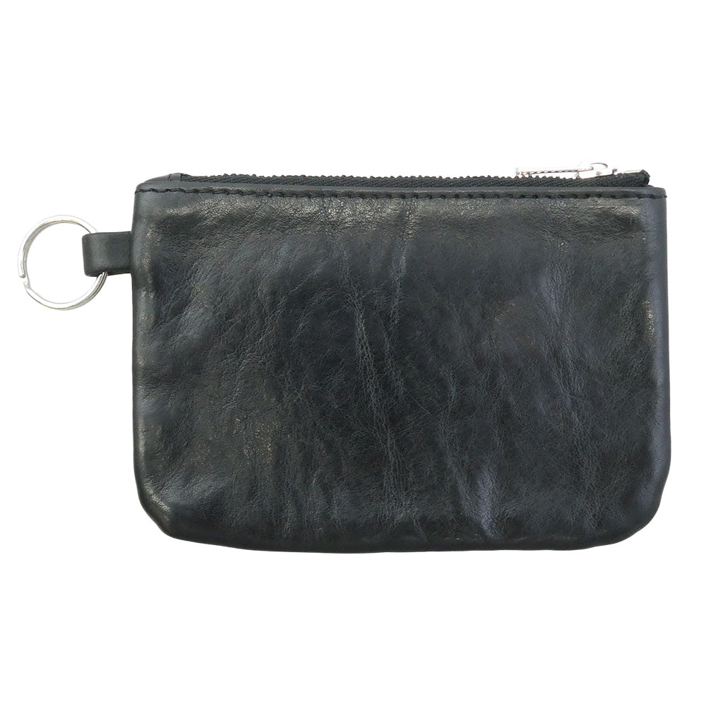 デシ Straight Zip Pouch ストレート ジップ ポーチ コインケース 小銭入れ ウォレット 財布 ブラック系【中古】