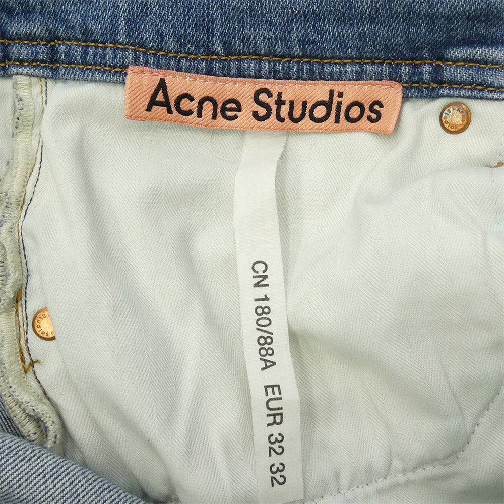 ACNE STUDIOS アクネストゥディオズ イタリア製 テーパード ボタンフライ ジーンズ デニムパンツ インディゴブルー系 32/32【中古】