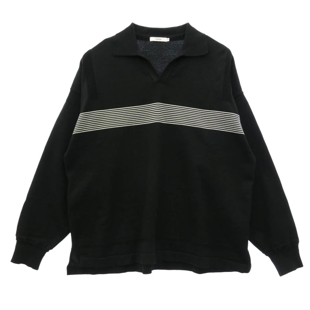 ヤシキ 25SS YSK-25SS-KN06 Sazanami Skipper Knit サザナミ スキッパー 長袖 ニット ブラック系 2【中古】