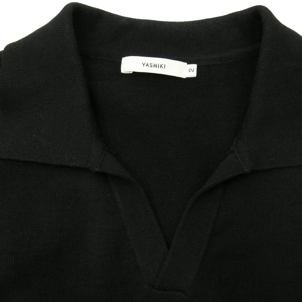 ヤシキ 25SS YSK-25SS-KN06 Sazanami Skipper Knit サザナミ スキッパー 長袖 ニット ブラック系 2【中古】