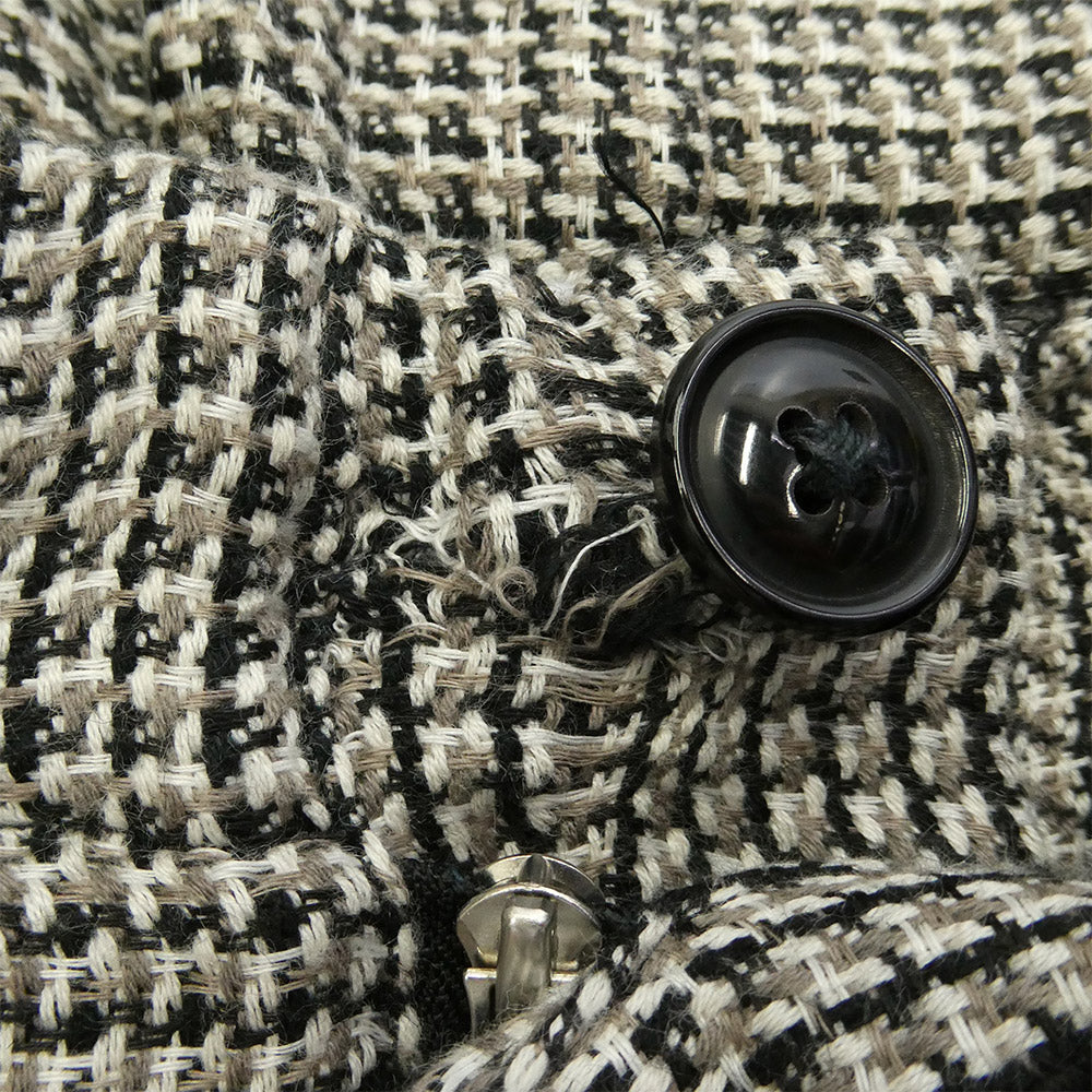 ノノット 25SS N-25S-024 In Tuck Wide Trousers グレンチェック コットンリネン イン タック ワイド トラウザーズ パンツ グレー系 3【中古】