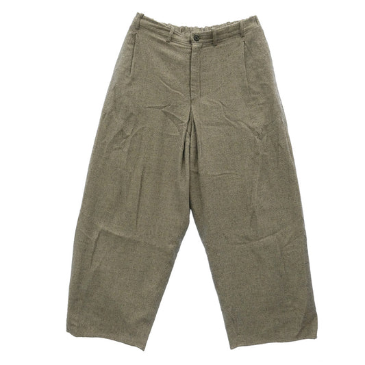 ノノット 24AW N-24A-024 Draping Crotch Box Pleats Trousers 千鳥格子 ドレーピング クロッチ ボックス プリーツ トラウザーズ パンツ グレー系 5【中古】