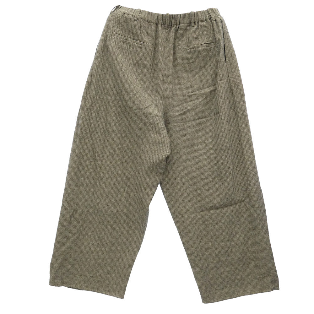 ノノット 24AW N-24A-024 Draping Crotch Box Pleats Trousers 千鳥格子 ドレーピング クロッチ ボックス プリーツ トラウザーズ パンツ グレー系 5【中古】
