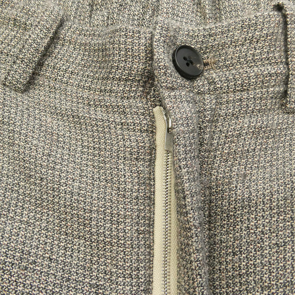 ノノット 24AW N-24A-024 Draping Crotch Box Pleats Trousers 千鳥格子 ドレーピング クロッチ ボックス プリーツ トラウザーズ パンツ グレー系 5【中古】