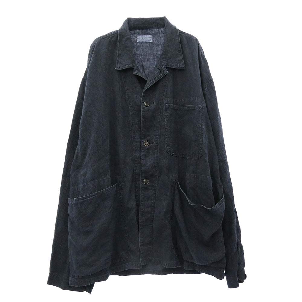 ヘリル 25SS 25-011-HL-8160-10 Linen P41 Coverall Jacket リネン カバーオール ジャケット ダークネイビー系 2【中古】
