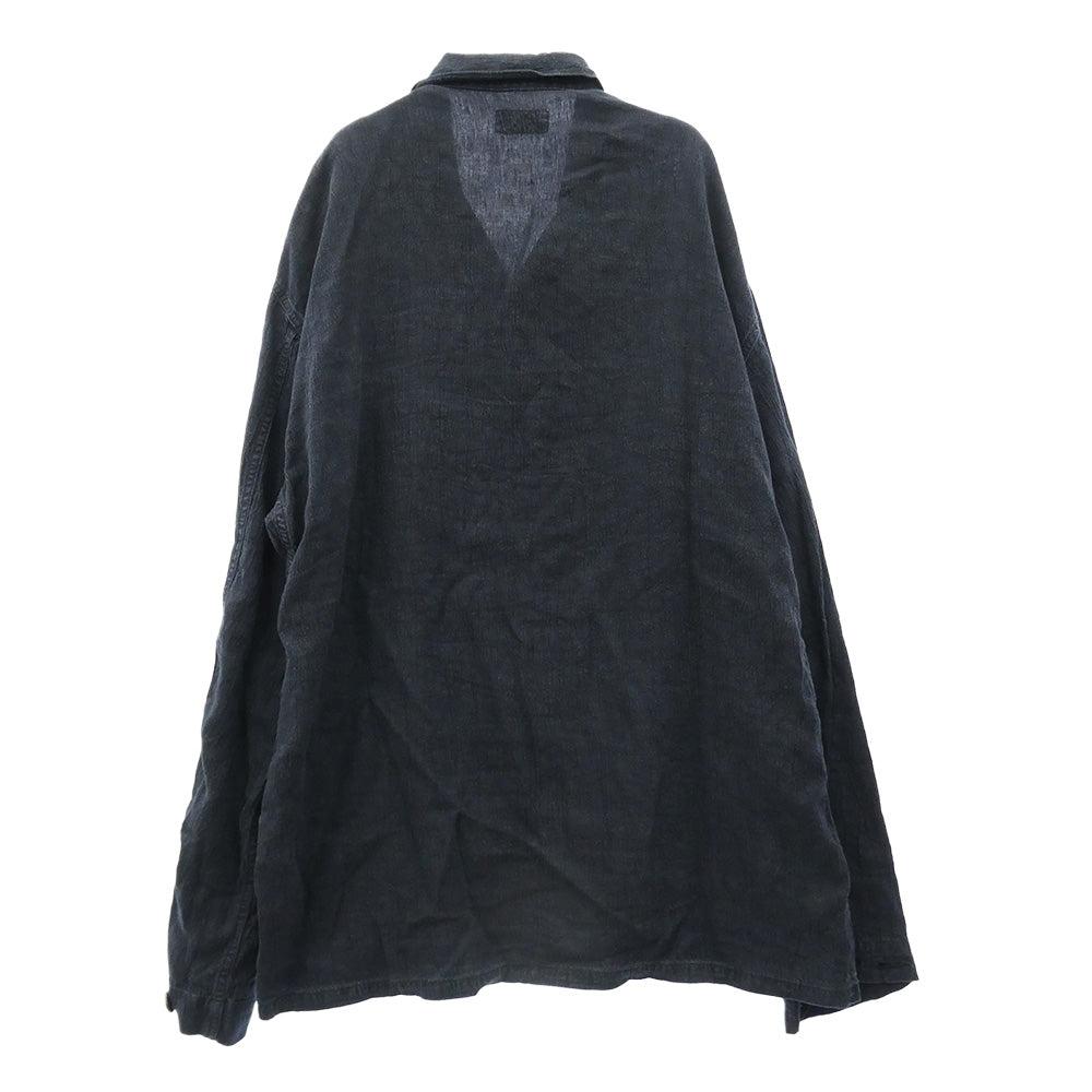 ヘリル 25SS 25-011-HL-8160-10 Linen P41 Coverall Jacket リネン カバーオール ジャケット ダークネイビー系 2【中古】