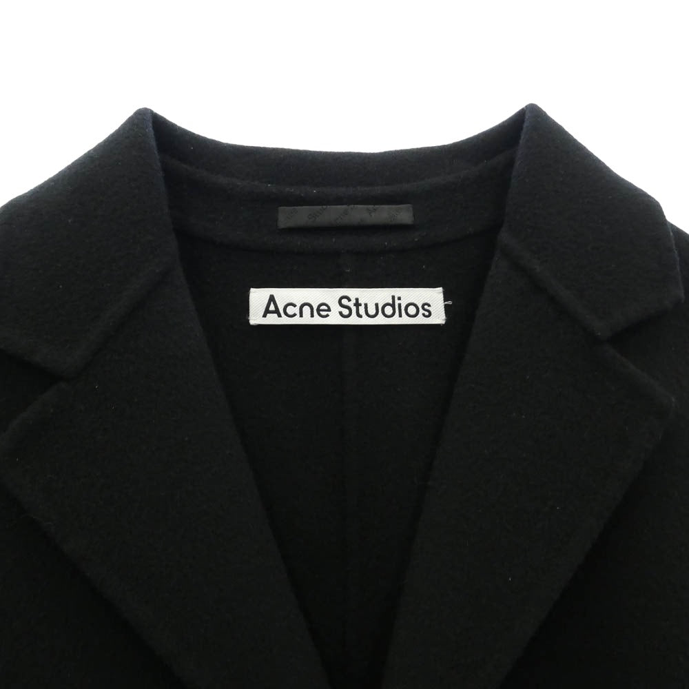 ACNE STUDIOS アクネストゥディオズ 24AW FN-MN-OUTW000910 ウール シングルブレスト チェスター コート ブラック系 48【中古】