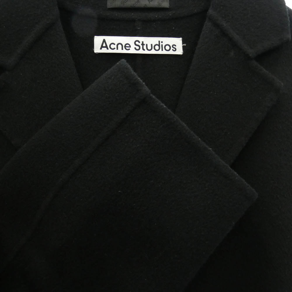 ACNE STUDIOS アクネストゥディオズ 24AW FN-MN-OUTW000910 ウール シングルブレスト チェスター コート ブラック系 48【中古】