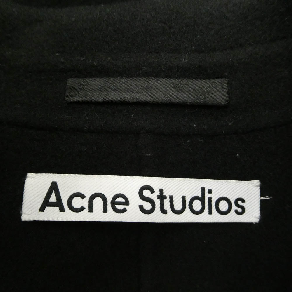 ACNE STUDIOS アクネストゥディオズ 24AW FN-MN-OUTW000910 ウール シングルブレスト チェスター コート ブラック系 48【中古】