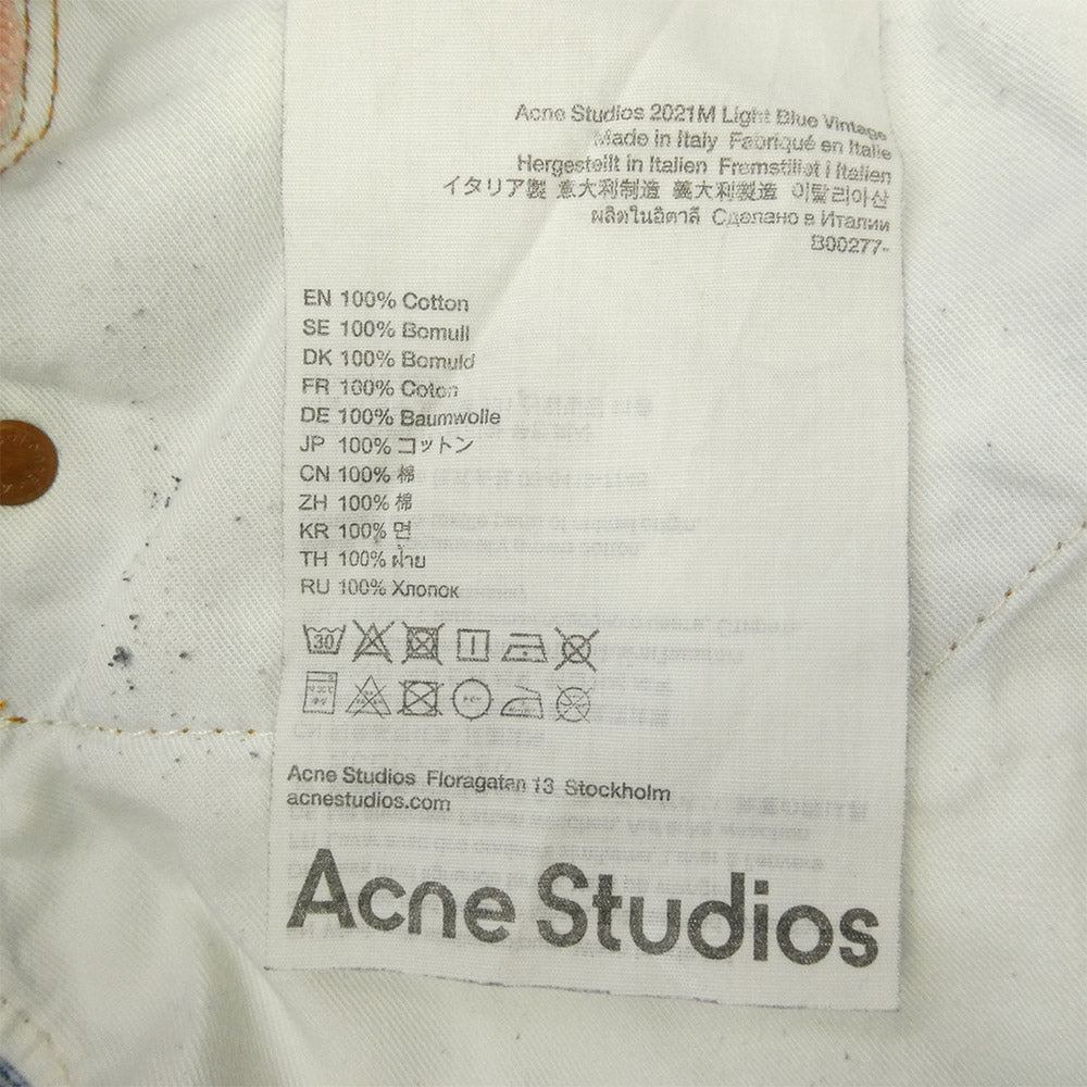 ACNE STUDIOS アクネストゥディオズ 2021M Light Blue Vintage ルーズフィット ボタンフライ ジーンズ デニムパンツ インディゴブルー系 32/32【中古】