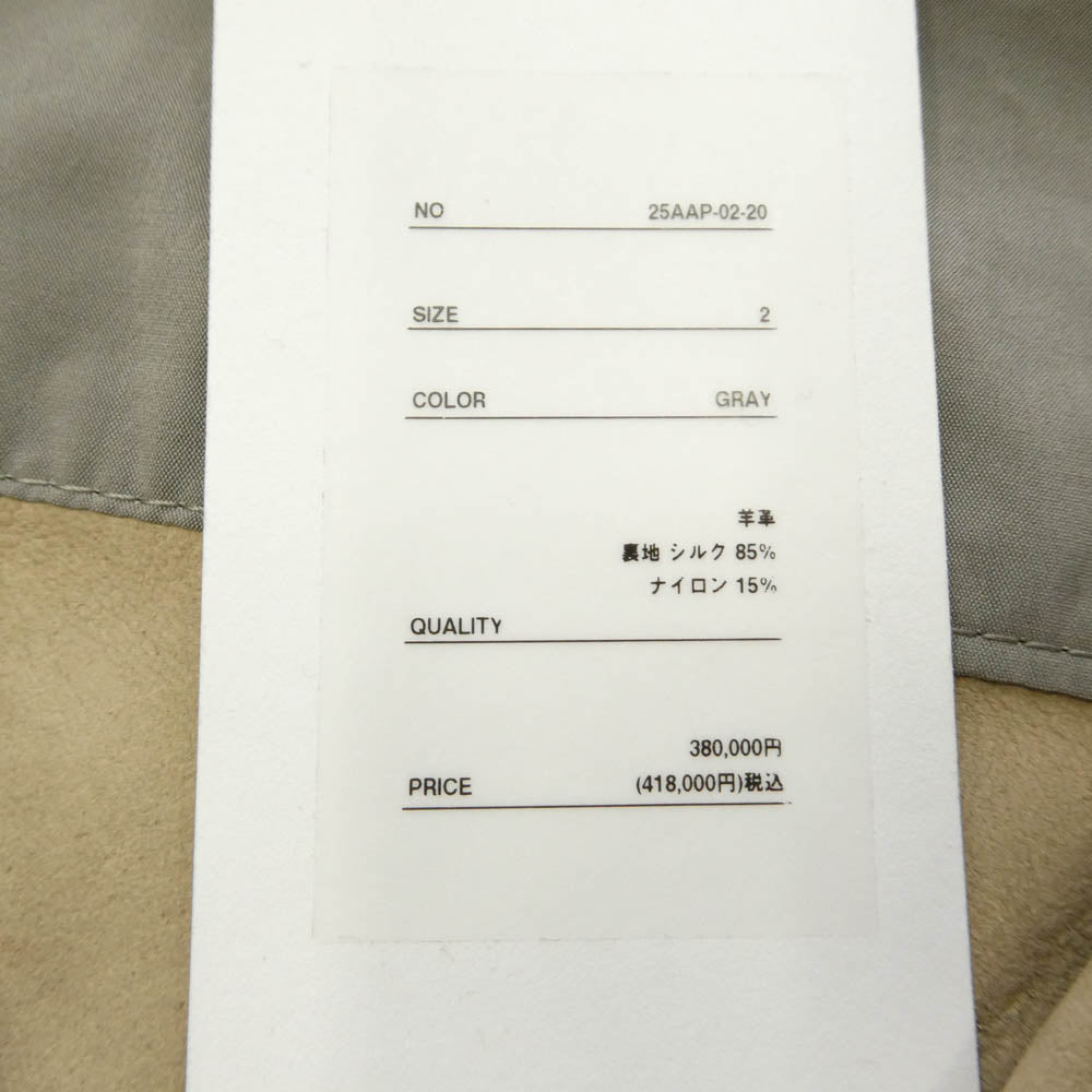 A.PRESSE アプレッセ 25AW 25AAP-02-20 Suede Leather Regular Collar Shirt スエード レザー レギュラー カラー 長袖 シャツ カーキ系 2【中古】