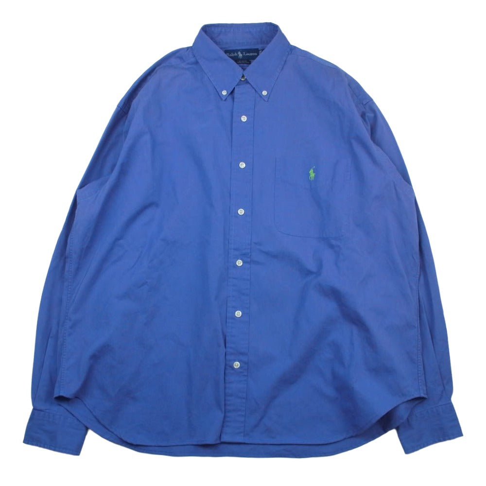 RALPH LAUREN ラルフローレン BLAKE ボタンダウン 長袖 シャツ ブルー系 L【中古】
