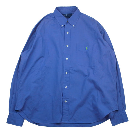 RALPH LAUREN ラルフローレン BLAKE ボタンダウン 長袖 シャツ ブルー系 L【中古】