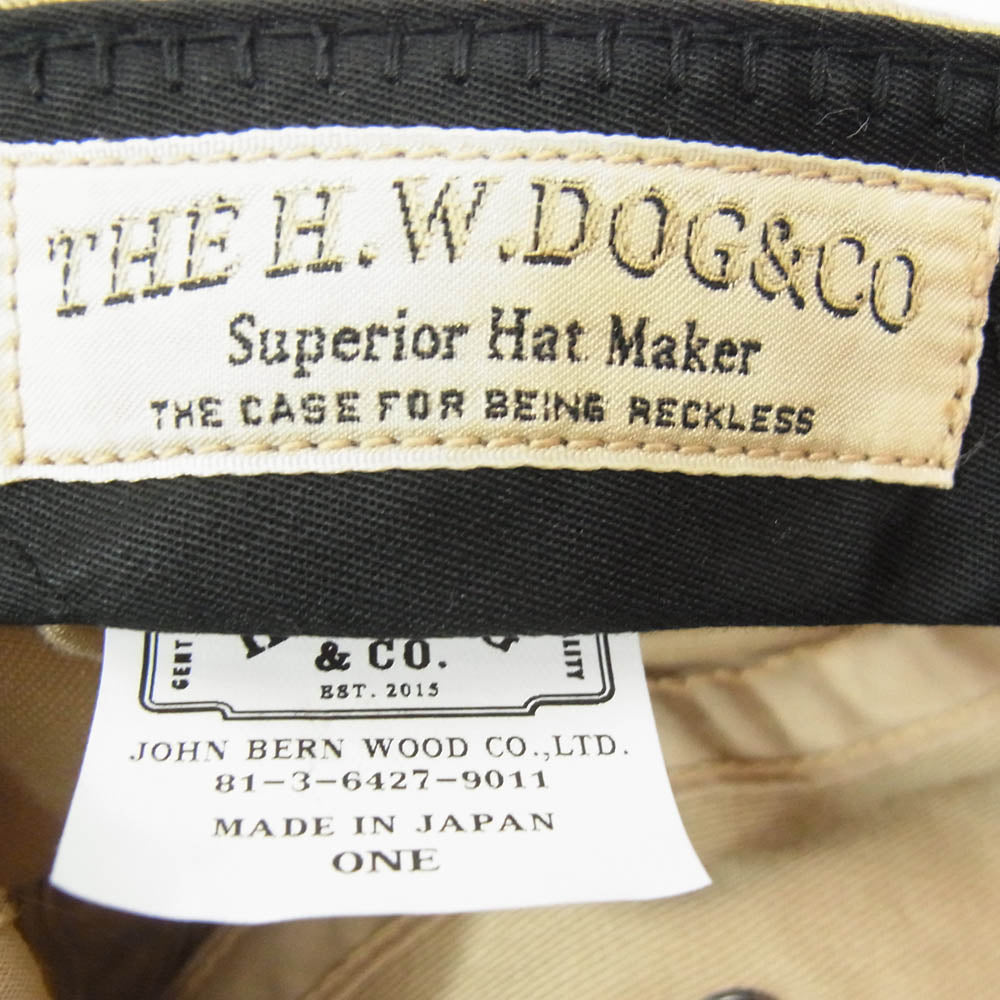 エイチダブリュードッグアンドコー D-00541 MS HWDOG CAP ドッグ キャップ ベージュ系【美品】【中古】
