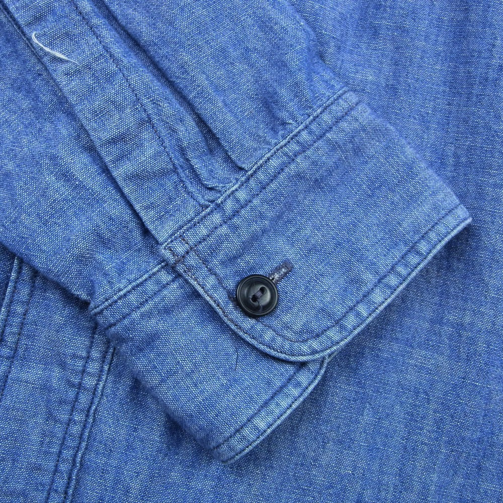 RRL ダブルアールエル 長袖 シャンブレー ワーク シャツ インディゴブルー系 M【中古】