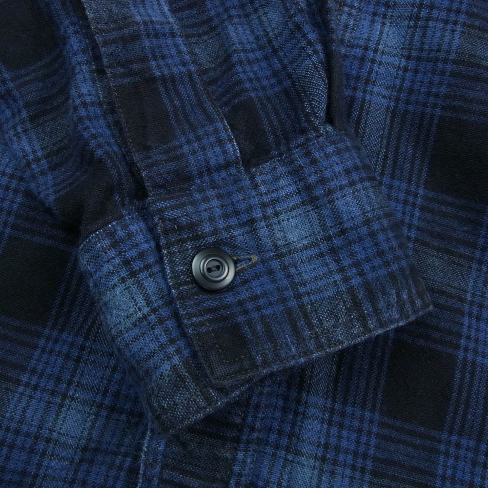 RRL ダブルアールエル 0200011734 長袖 チェック ネル シャツ ネイビー系 M【中古】