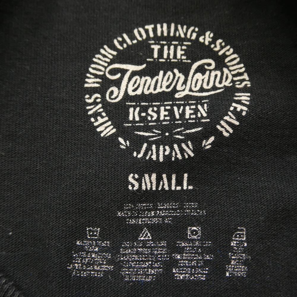 TENDERLOIN テンダーロイン T-TEE W.D.R Tシャツ フロントロゴ バック プリント 半袖カットソー ブラック系 S【中古】