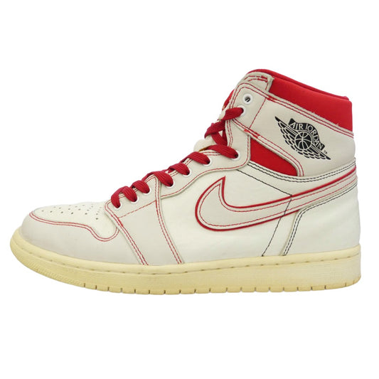 NIKE ナイキ 555088-160 Air Jordan 1 Retro High OG Sail University Red エアジョーダン1 レトロ ハイ OG セイル ユニバーシティレッド ハイカットスニーカー ホワイト系 レッド系 28cm【中古】