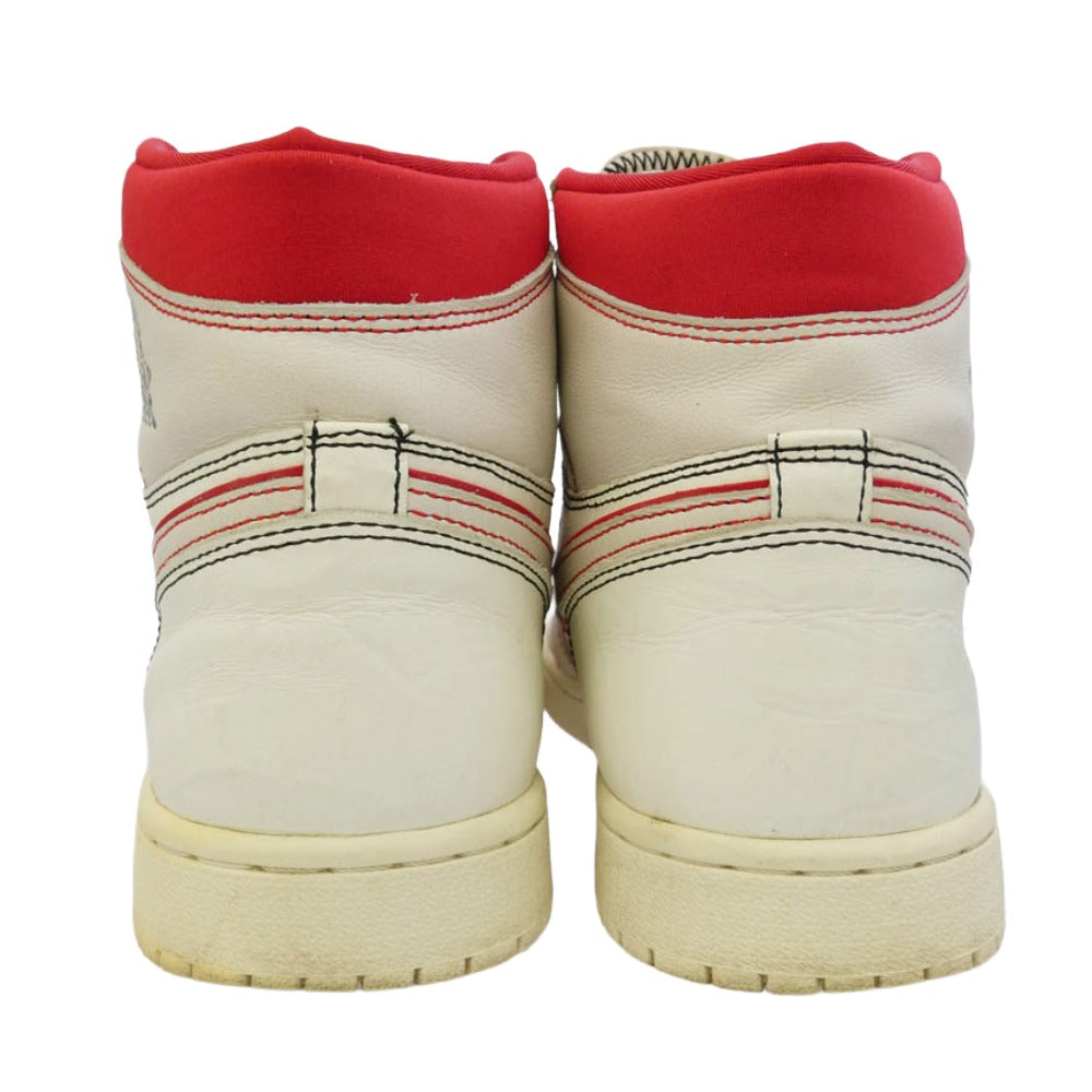 NIKE ナイキ 555088-160 Air Jordan 1 Retro High OG Sail University Red エアジョーダン1 レトロ ハイ OG セイル ユニバーシティレッド ハイカットスニーカー ホワイト系 レッド系 28cm【中古】