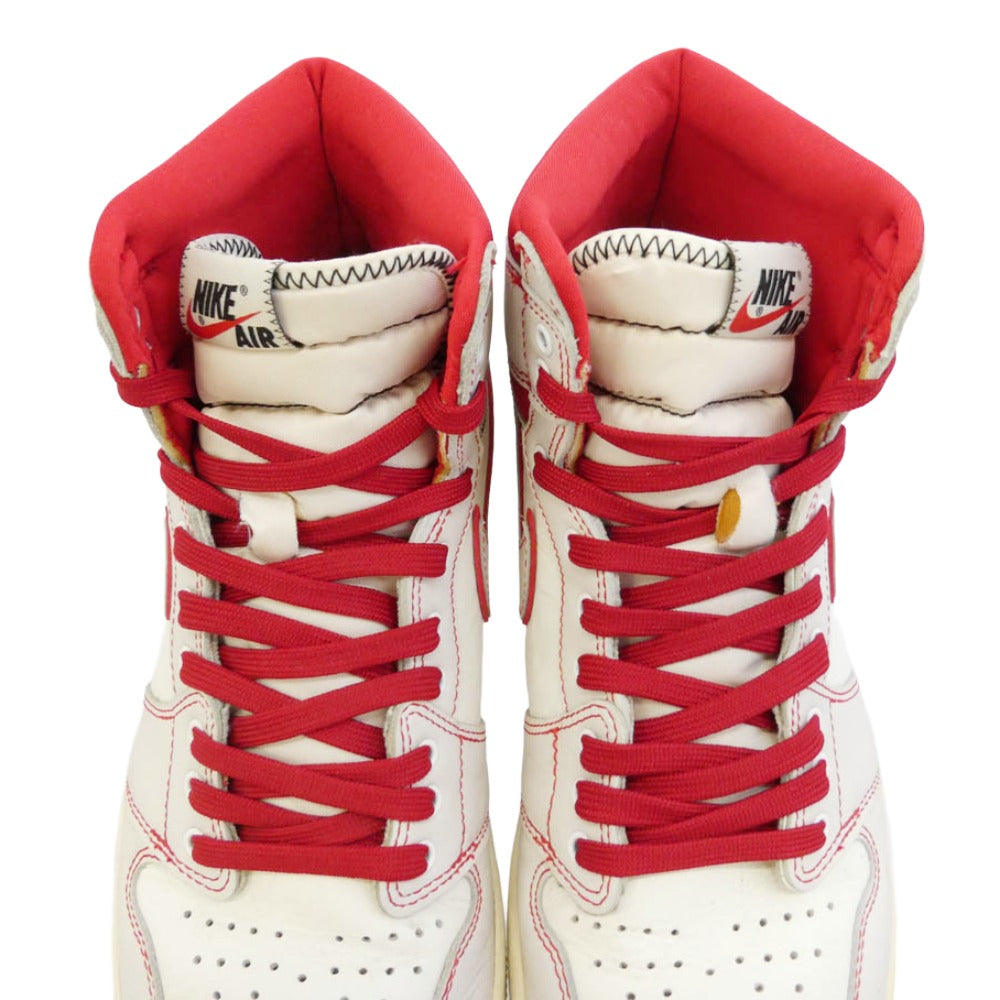 NIKE ナイキ 555088-160 Air Jordan 1 Retro High OG Sail University Red エアジョーダン1 レトロ ハイ OG セイル ユニバーシティレッド ハイカットスニーカー ホワイト系 レッド系 28cm【中古】