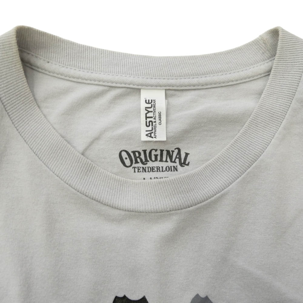 TENDERLOIN テンダーロイン T.W.B.P.M ボルネオスカル Tシャツ フロント バックロゴ プリント 半袖カットソー グレー系 L【中古】