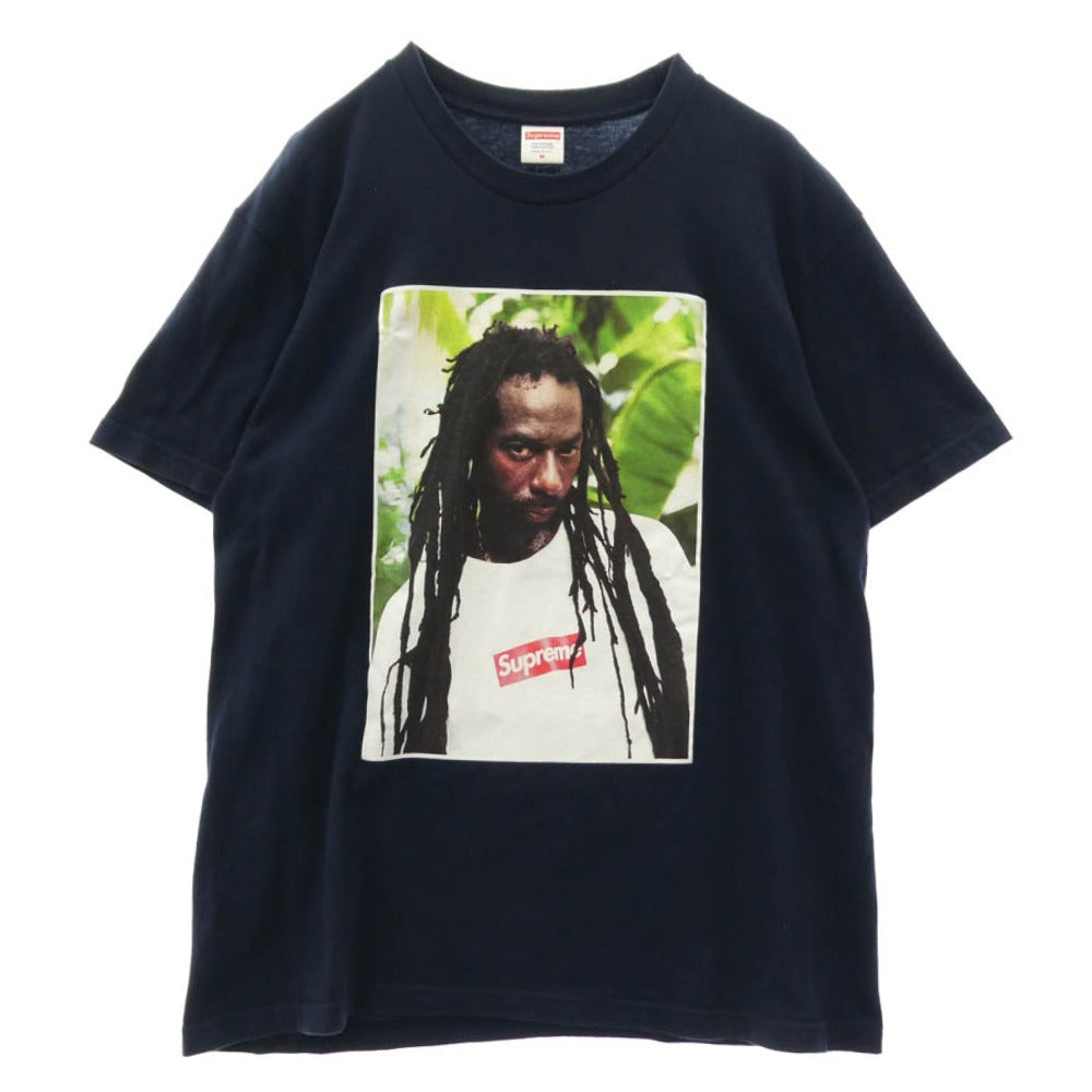 Supreme シュプリーム 19SS Buju Banton Tee ブジュ バントンフォトフロント プリント Tシャツ 半袖カットソー ネイビー系 M【中古】