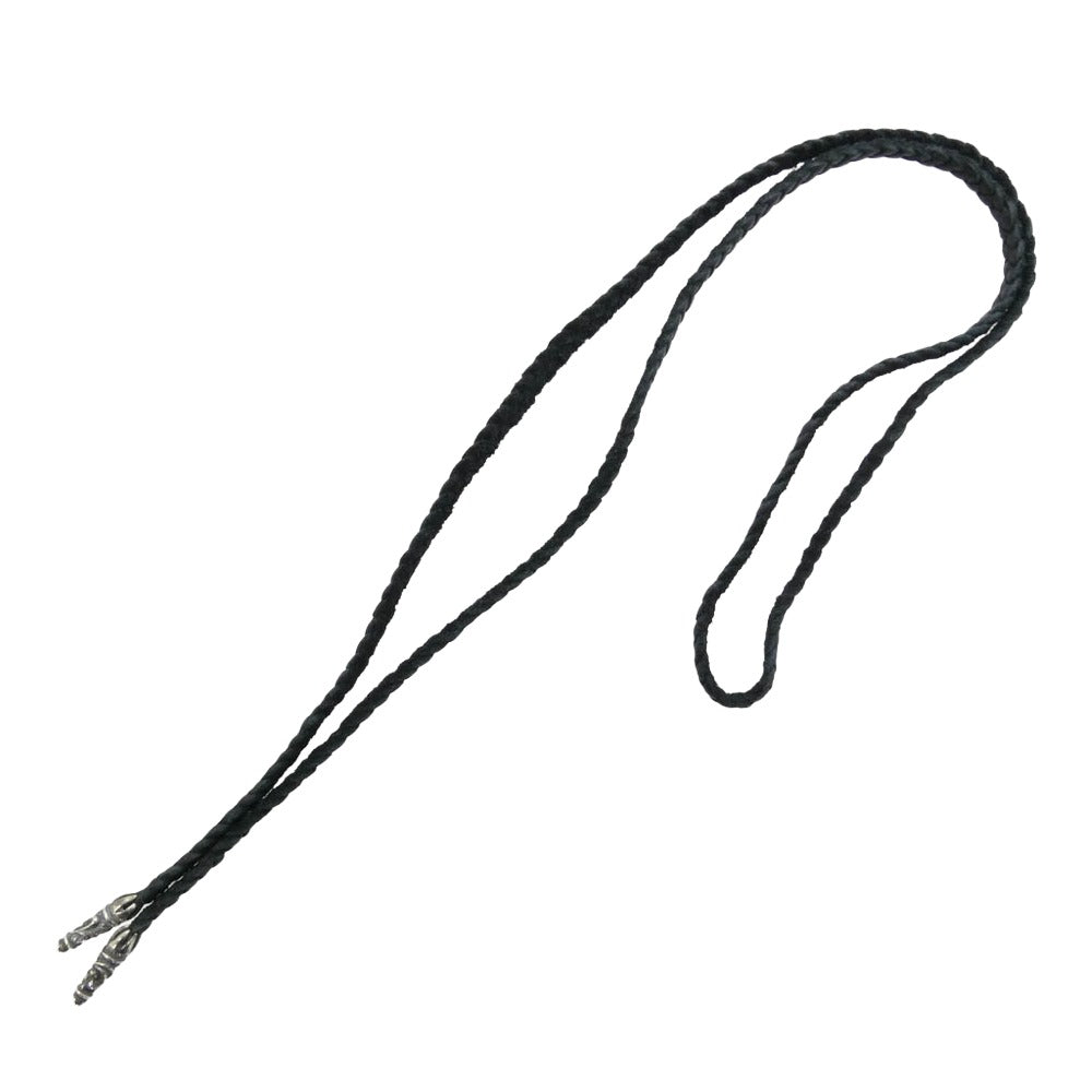 CHROME HEARTS クロムハーツ（原本無） LEATHER BRAID スクロール レザーブレード ネックレス シルバー系 ブラック系【中古】