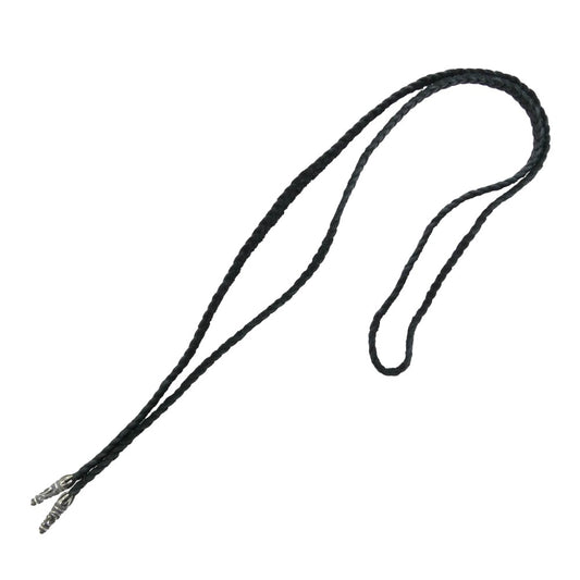 CHROME HEARTS クロムハーツ（原本無） LEATHER BRAID スクロール レザーブレード ネックレス シルバー系 ブラック系【中古】