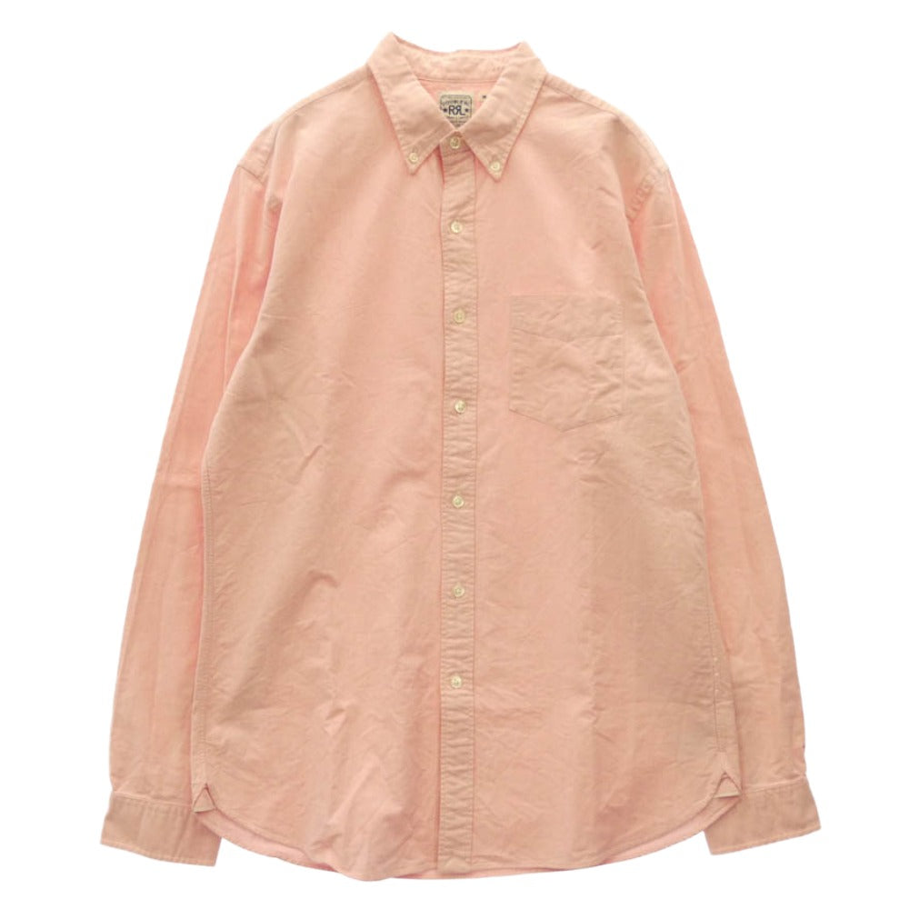 RRL ダブルアールエル セルビッジ オックスフォード BD ボタンダウン 長袖 シャツ ピンク系 M【中古】