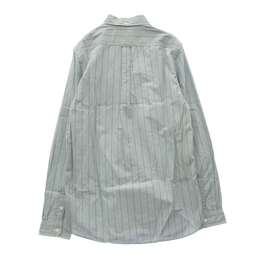 RRL ダブルアールエル フラップポケット ストライプ ボタンダウン BD 長袖 シャツ グレー系 M【中古】