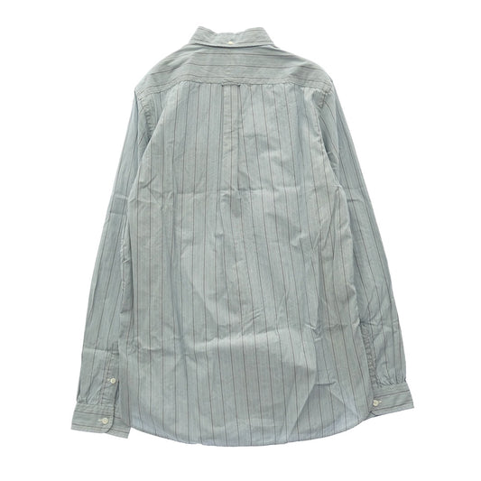 RRL ダブルアールエル フラップポケット ストライプ ボタンダウン BD 長袖 シャツ グレー系 M【中古】