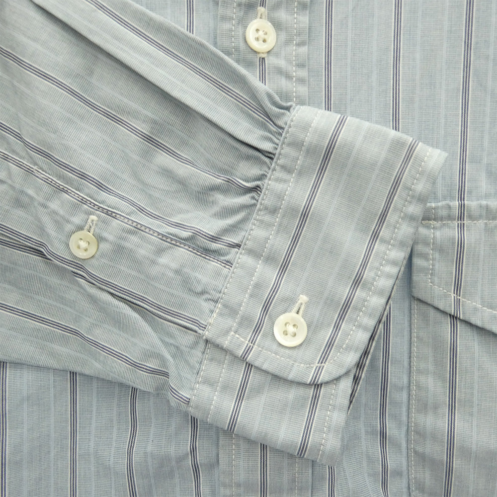 RRL ダブルアールエル フラップポケット ストライプ ボタンダウン BD 長袖 シャツ グレー系 M【中古】