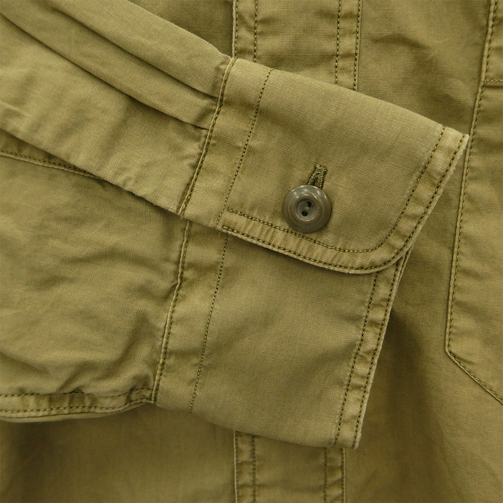 RRL ダブルアールエル USED加工 レギュラーカラー 長袖 シャツ カーキ系 M【中古】