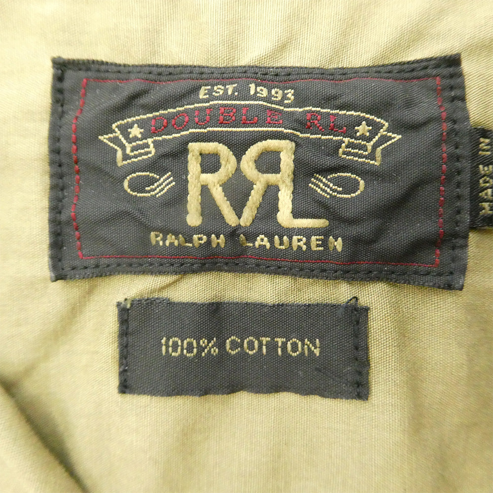 RRL ダブルアールエル USED加工 レギュラーカラー 長袖 シャツ カーキ系 M【中古】