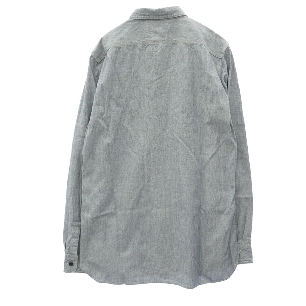 RRL ダブルアールエル シャンブレー レギュラーカラー 長袖 ワークシャツ ライトブルー系 M【中古】