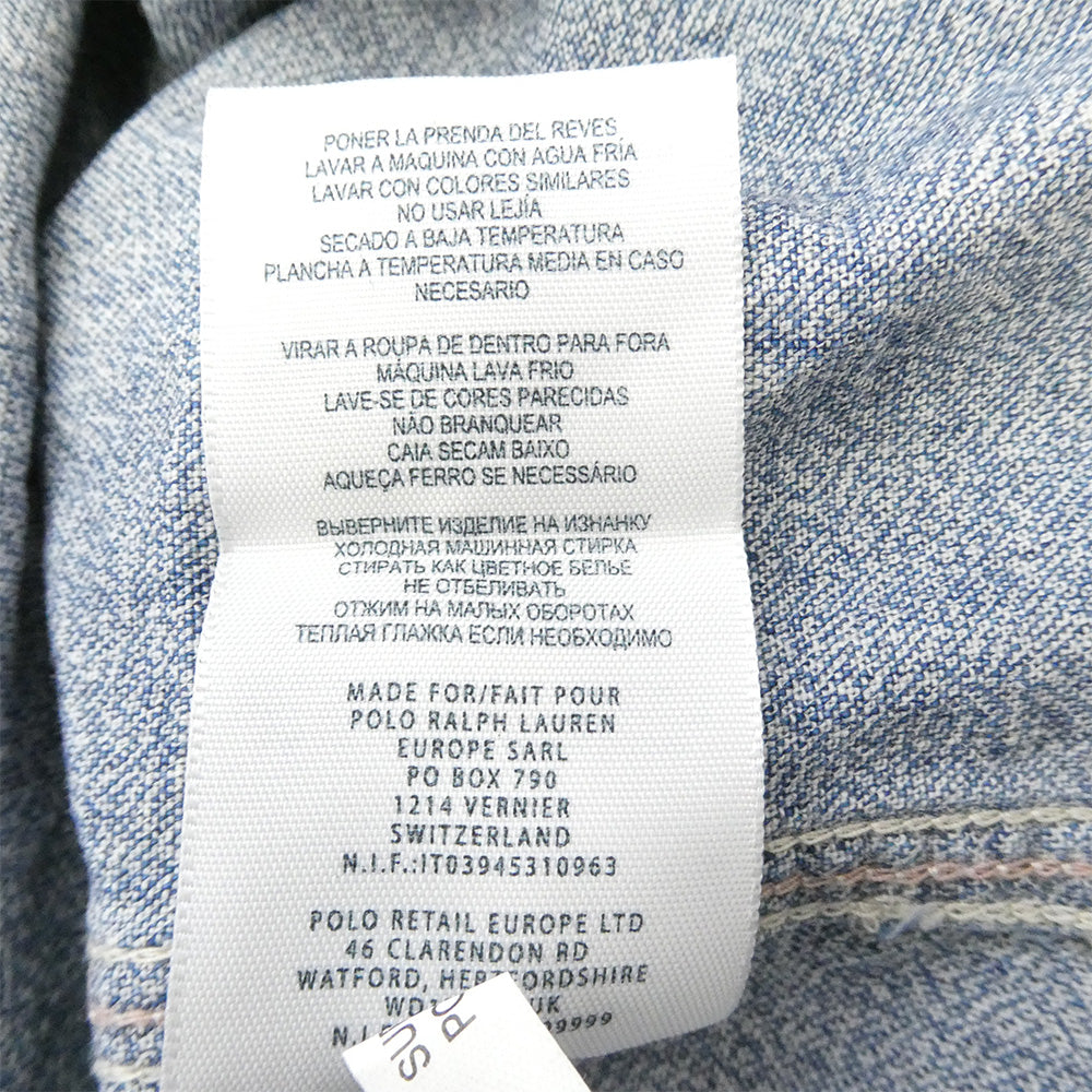 RRL ダブルアールエル シャンブレー レギュラーカラー 長袖 ワークシャツ ライトブルー系 M【中古】