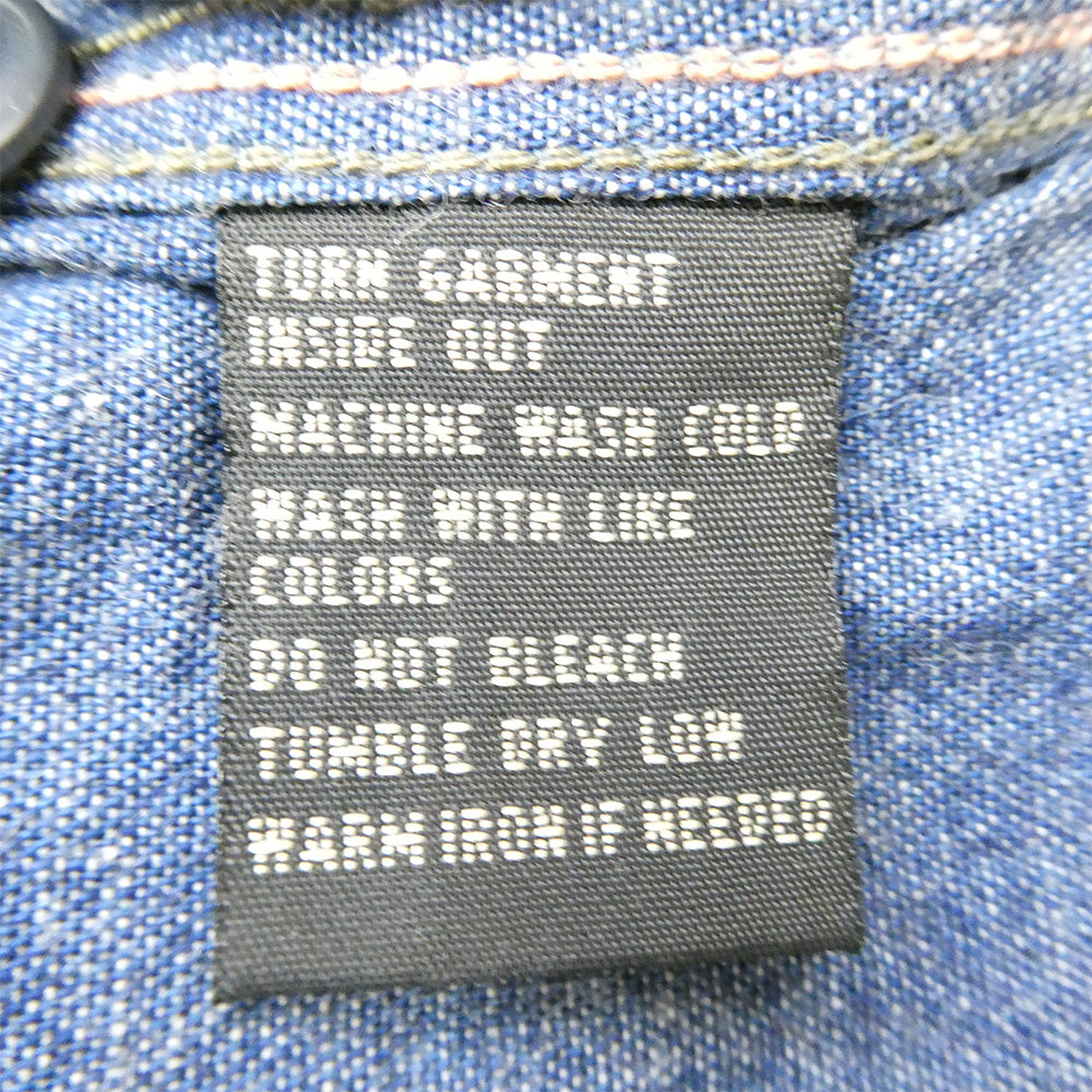 RRL ダブルアールエル コットンリネン インディゴ シャンブレー レギュラーカラー 長袖 ワークシャツ インディゴブルー系 M【中古】