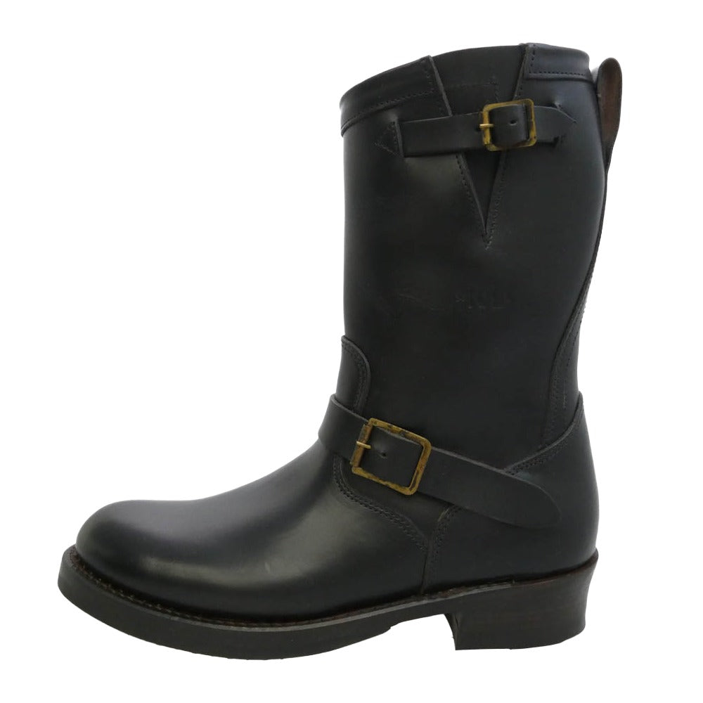 RRL ダブルアールエル USA製 ENGINEER BOOTS ジュリアンメイド VIBRAM ビブラムソール CATS PAW キャッツポウヒール 茶芯 レザー エンジニアブーツ ブラック系 US10【美品】【中古】